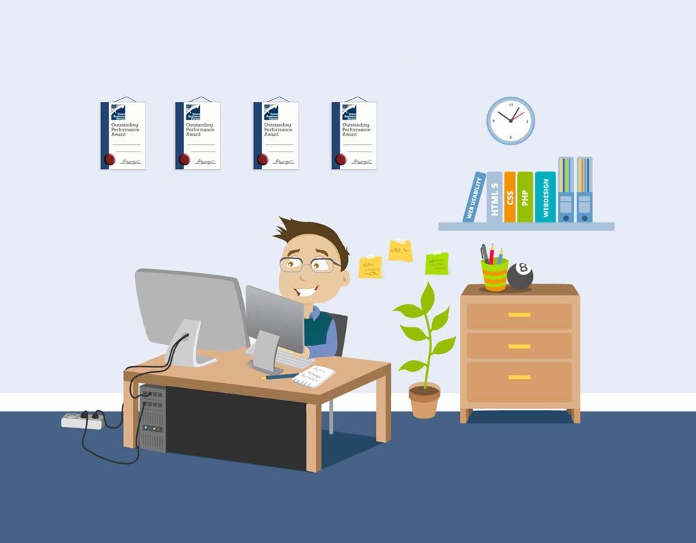 Illustration of the eseyo office